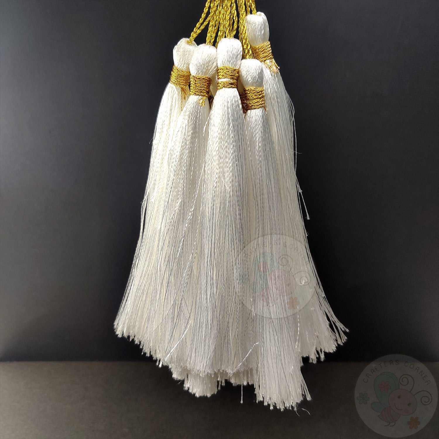White Silk Tassels - Large