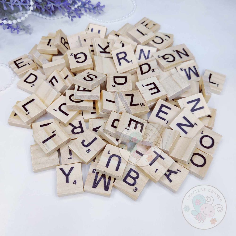 Wooden Alphabet Tiles - Assorted