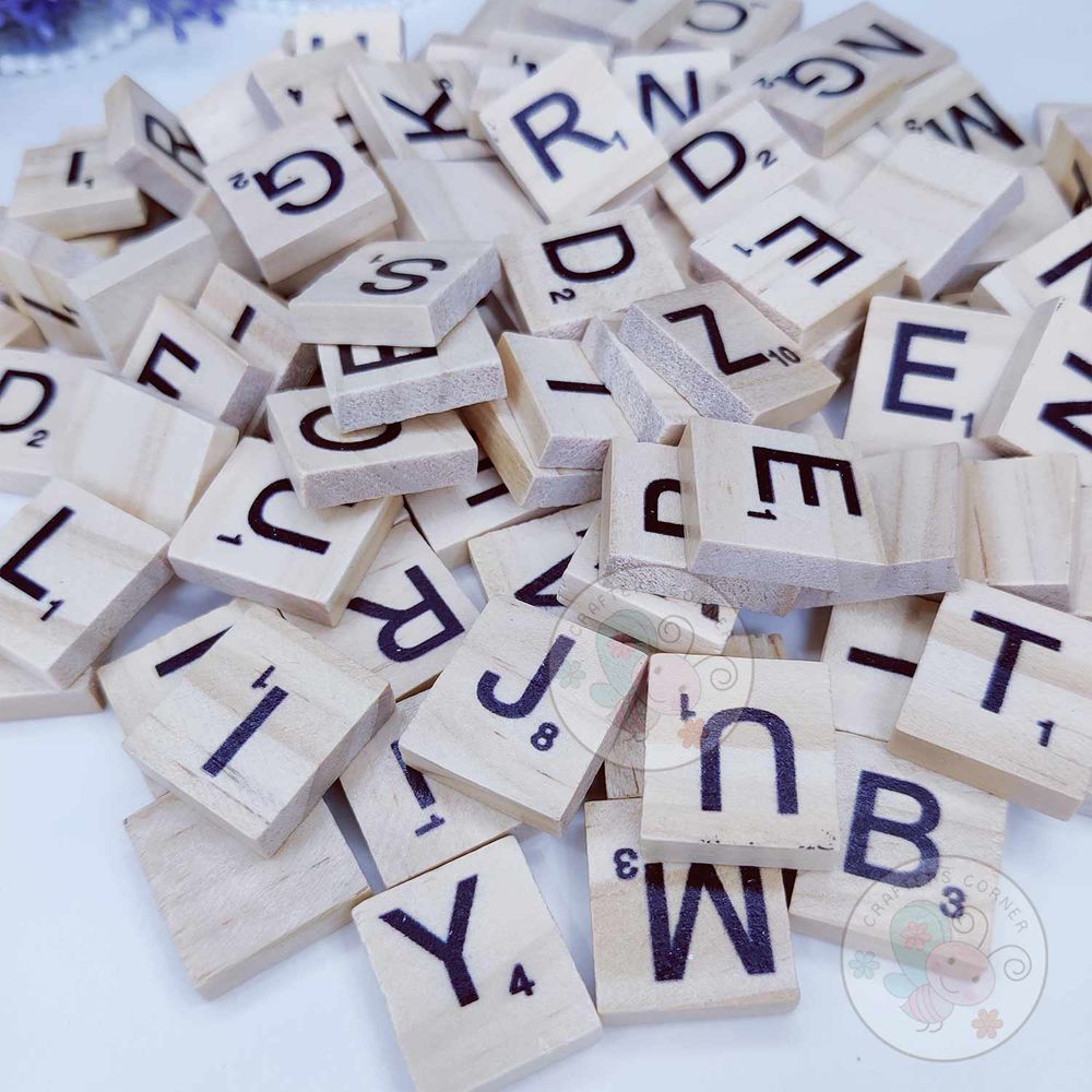 Wooden Alphabet Tiles - Assorted