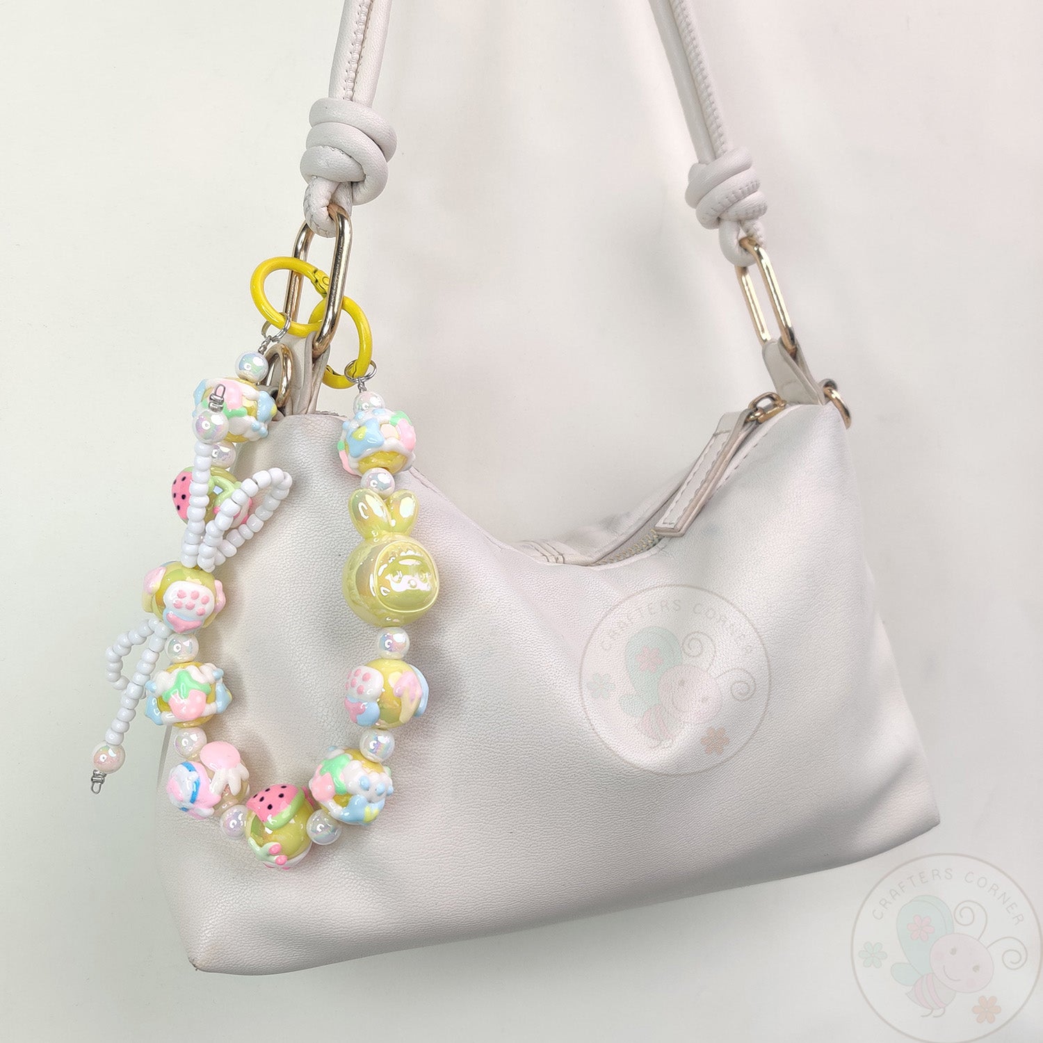 Handmade Kawaii Mobile Charm - Yellow Bunny
