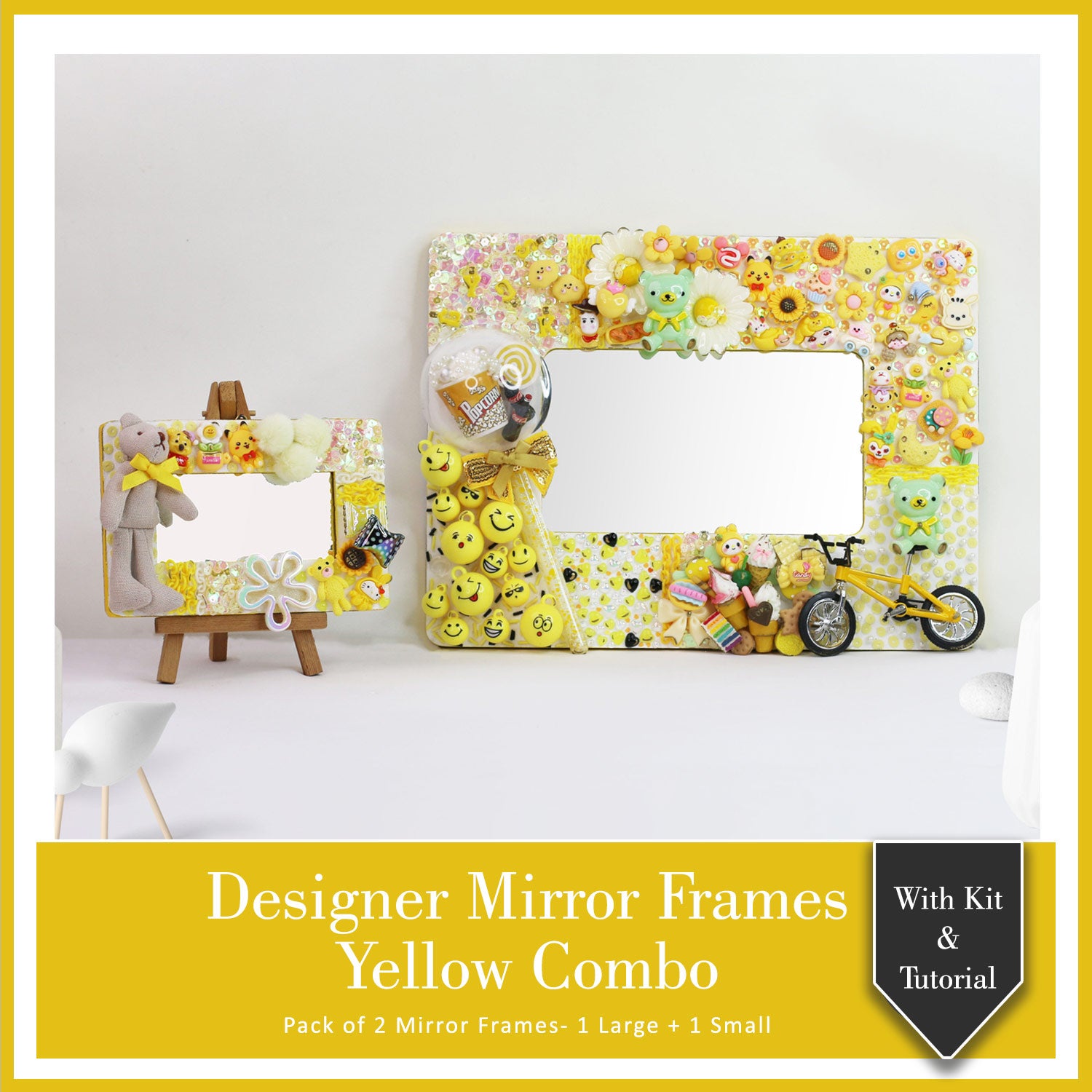 Designer Mirror Frames Class With Kit & Tutorial - Yellow Combo