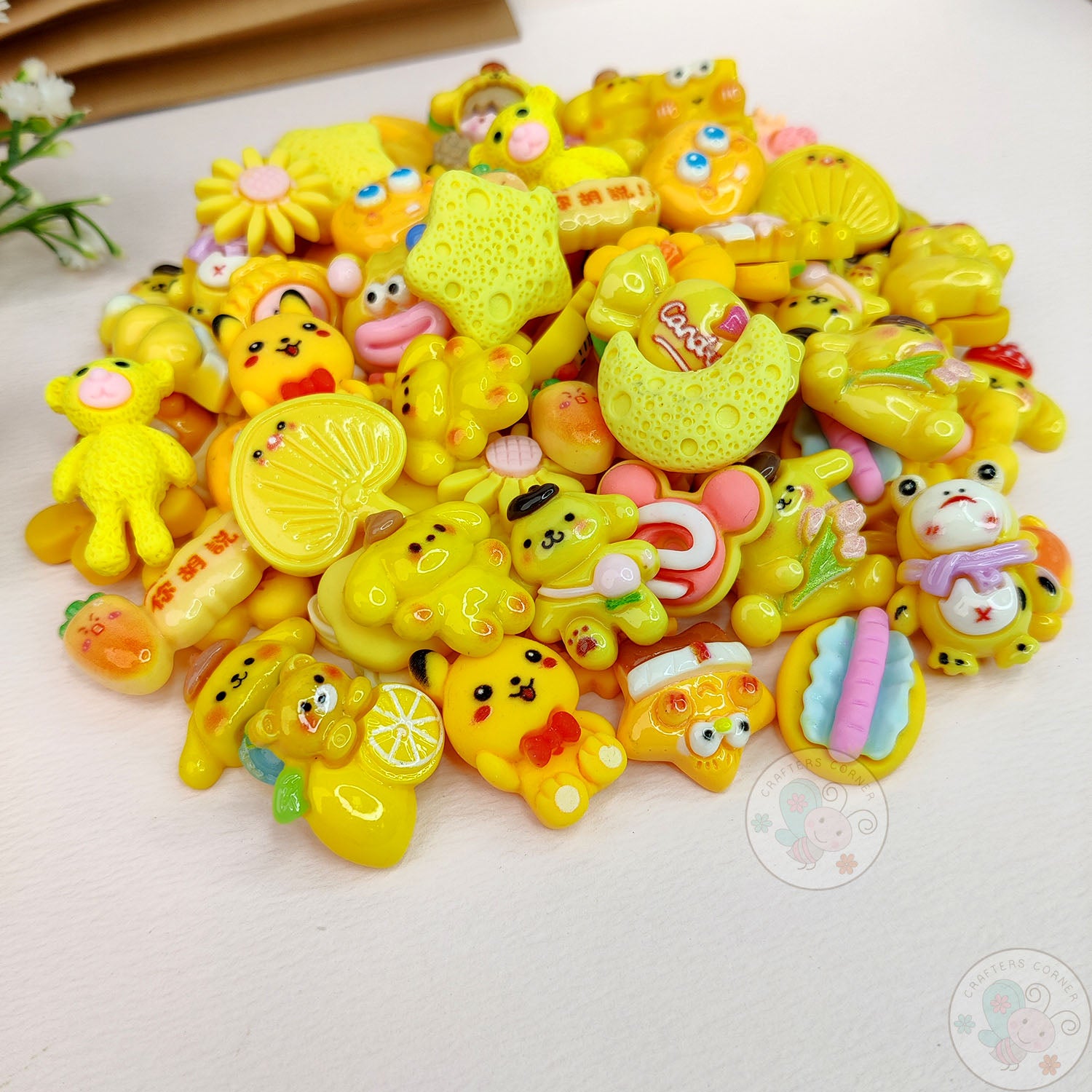 Yellow Family - Mix  Flatback Cabochons Value Pack