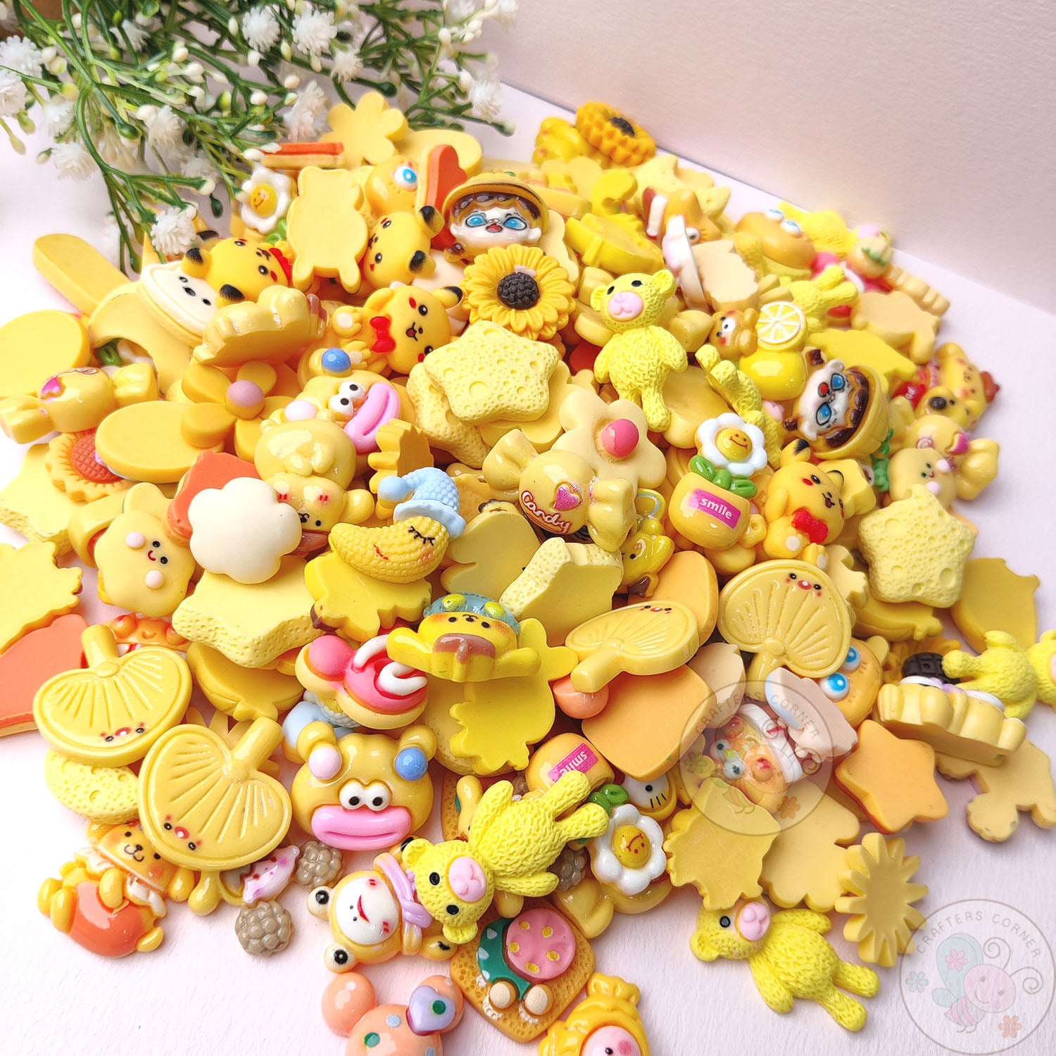 Yellow Family - Mix  Flatback Cabochons Value Pack