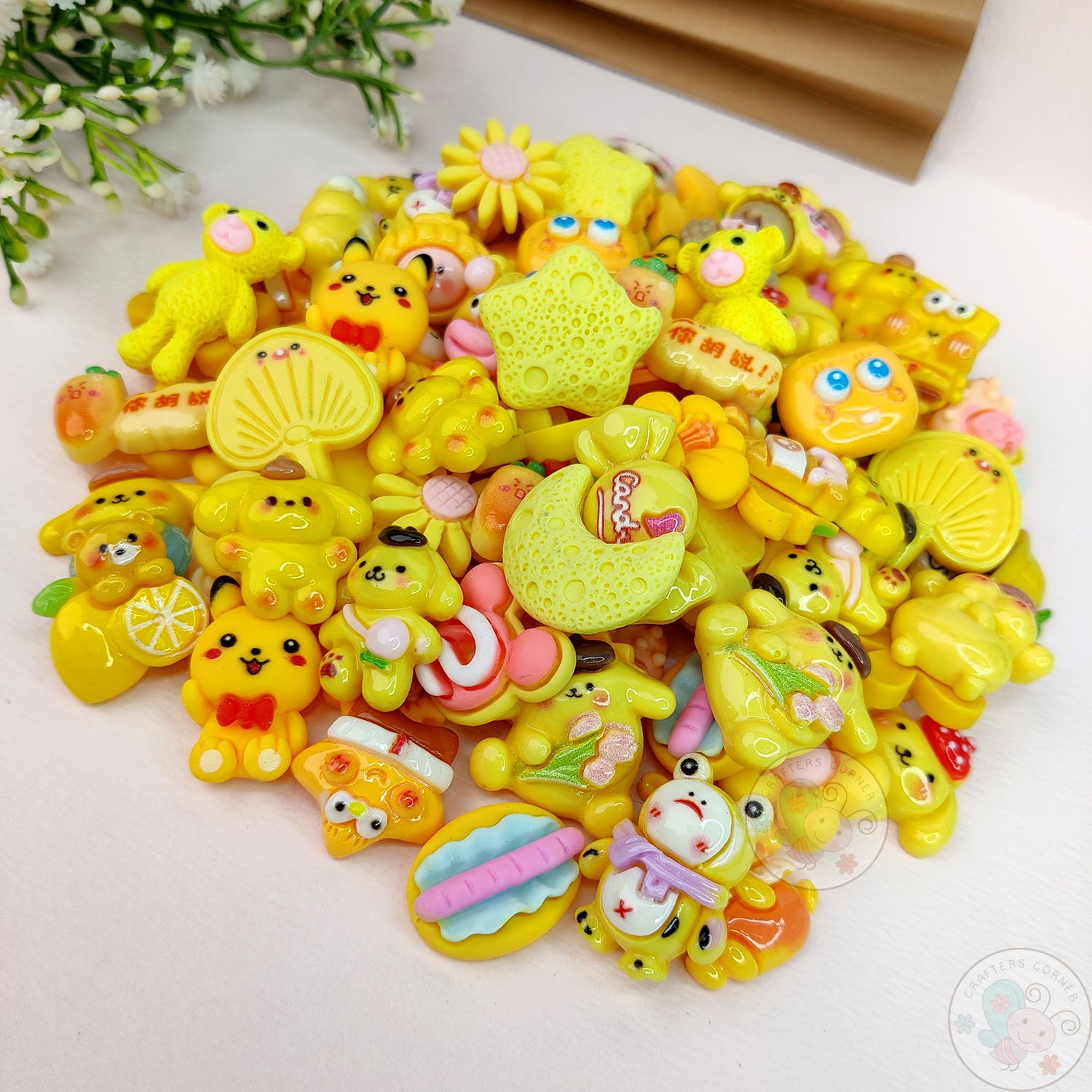 Yellow Family - Mix  Flatback Cabochons Value Pack