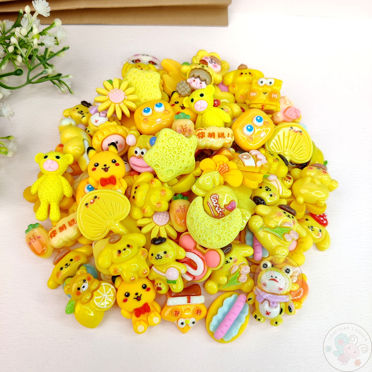 Yellow Family - Mix  Flatback Cabochons Value Pack
