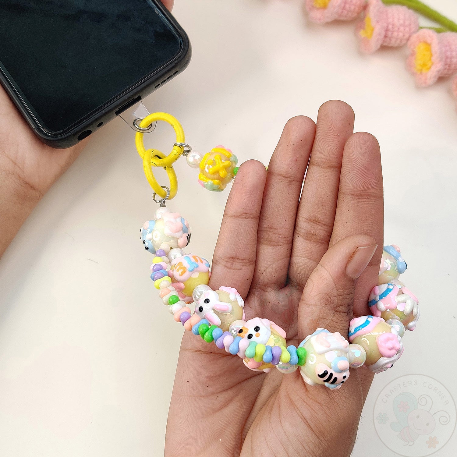Handmade Kawaii Mobile Charm - Yellow Mobile