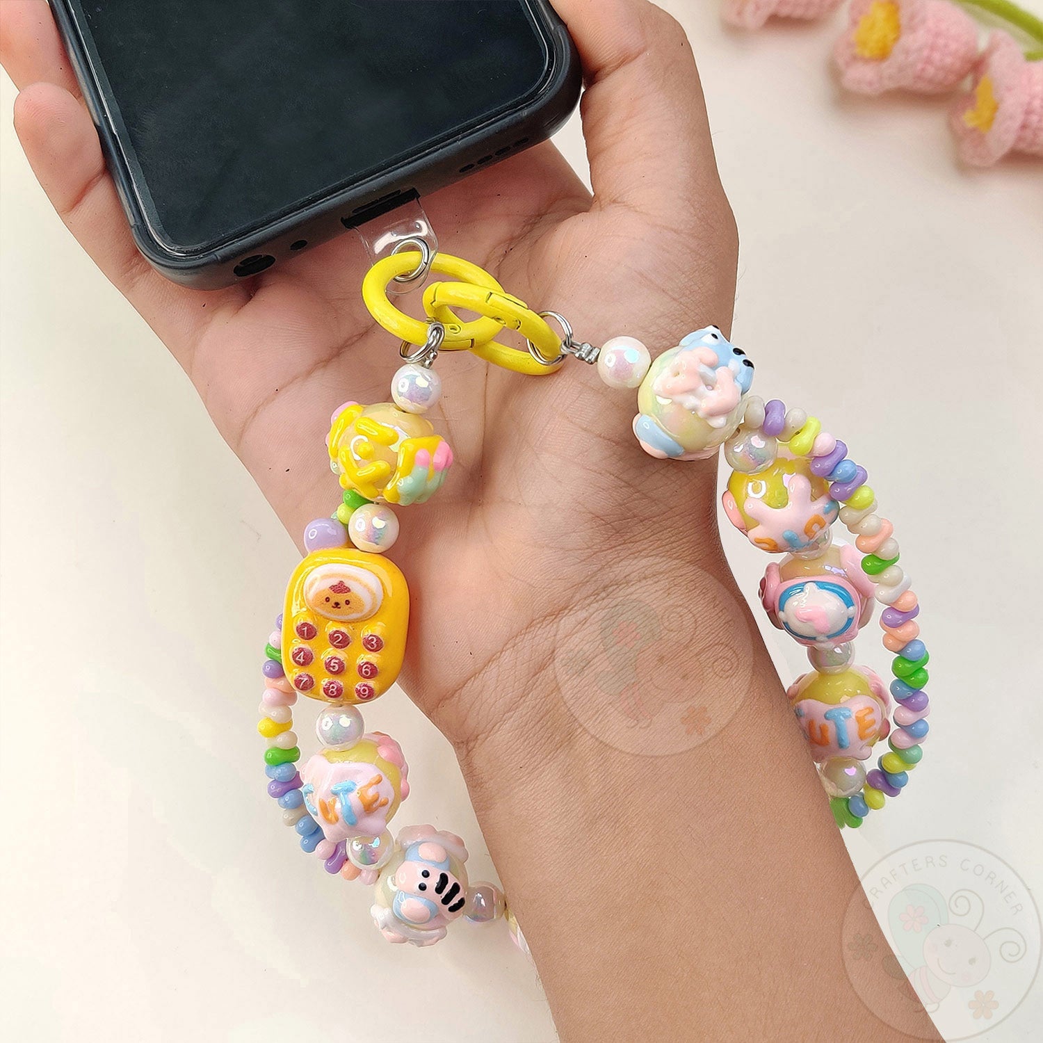 Handmade Kawaii Mobile Charm - Yellow Mobile