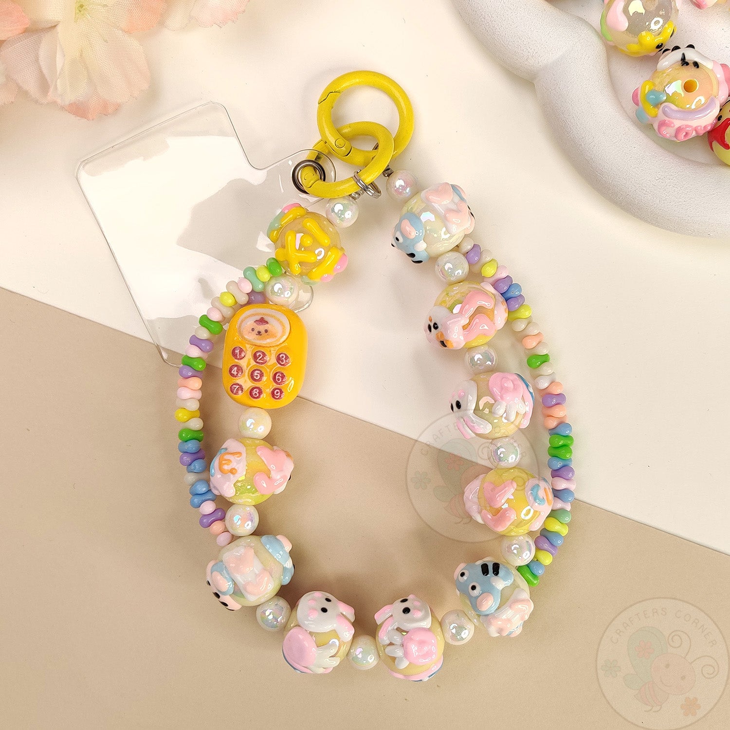 Handmade Kawaii Mobile Charm - Yellow Mobile