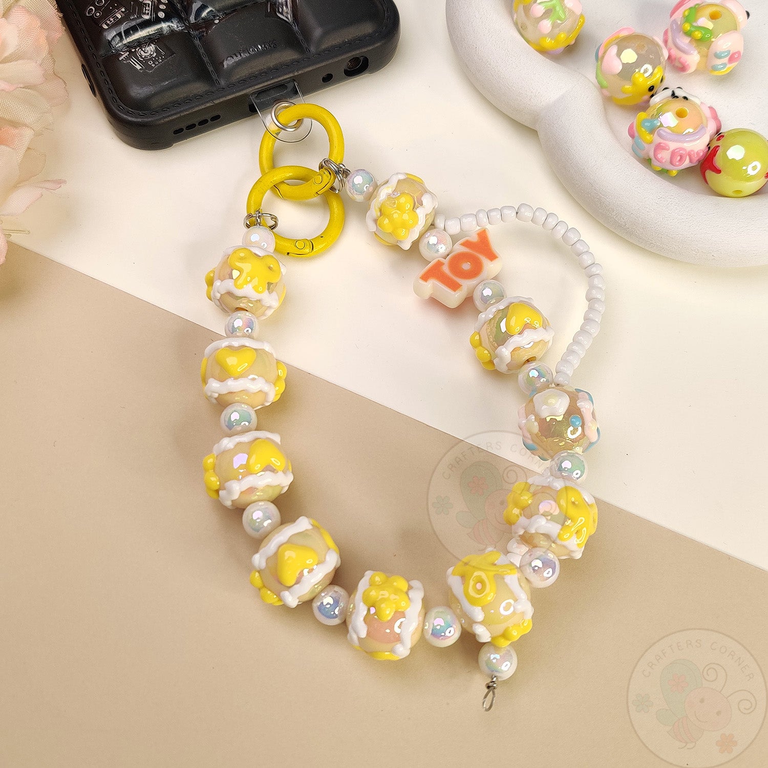 Handmade Kawaii Mobile Charm - Yellow Toy
