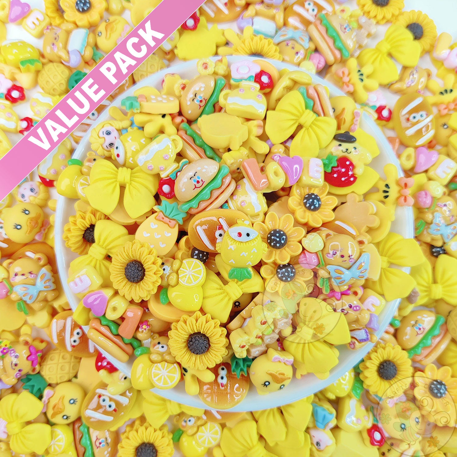 Yellow Family - Mix Flatback Cabochons Value Pack - Vol 2