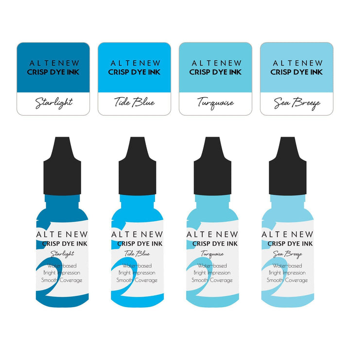 Deep Blue Seas Crisp Dye Ink Mini Cube & Reinker Bundle