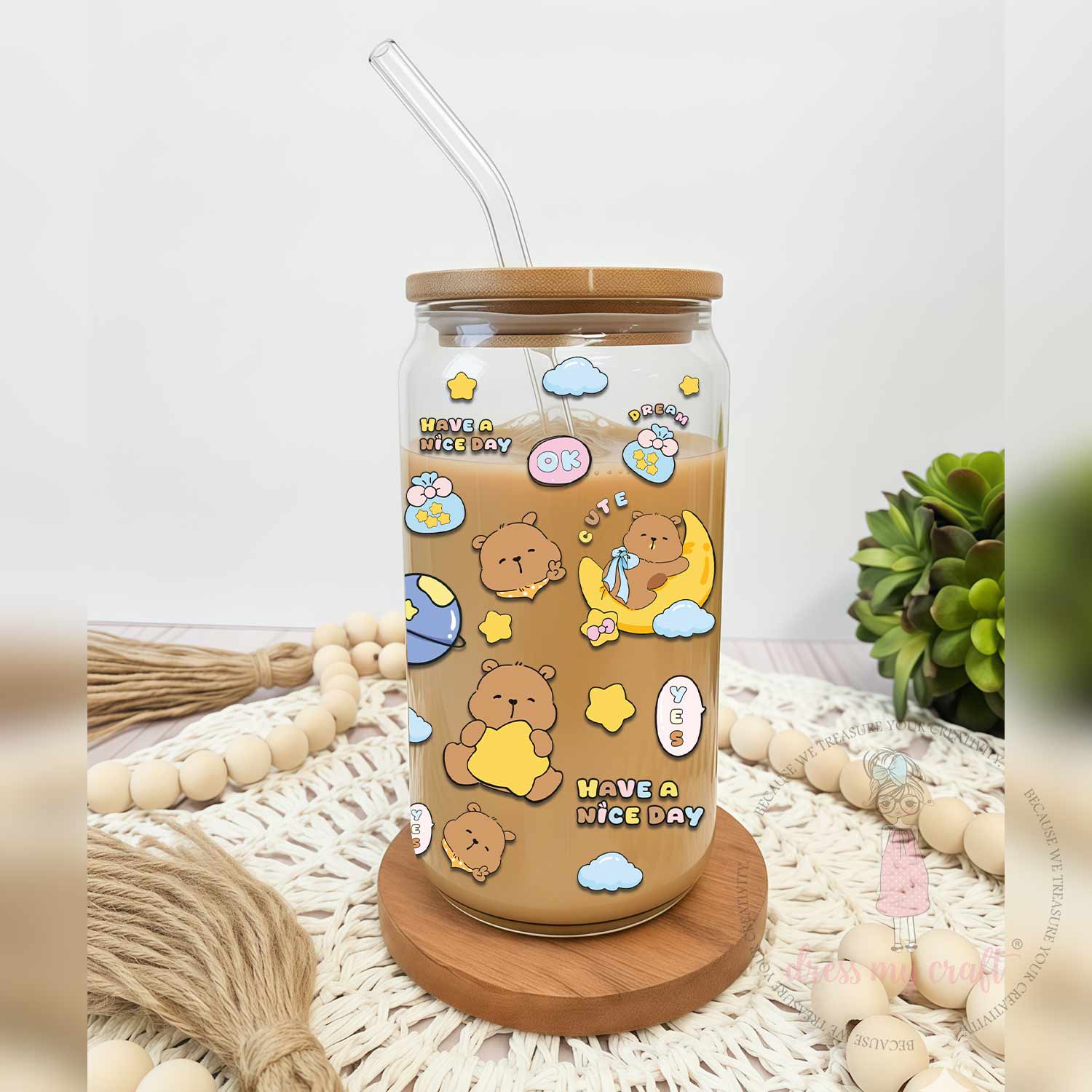 Cloudy Bear Wonderland 3D Wrap-Around Sticker