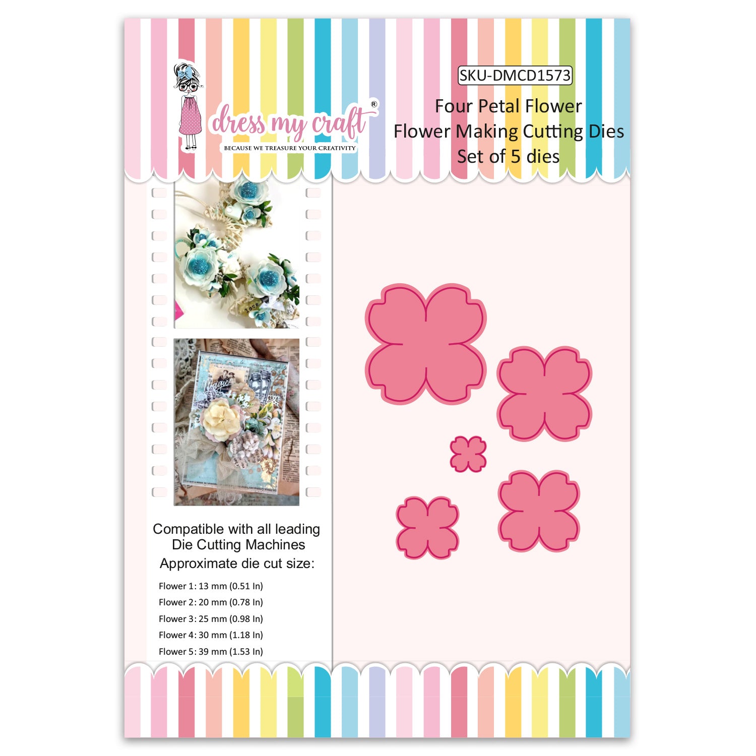 Four Petal Flower - Flower Making Cutting Dies