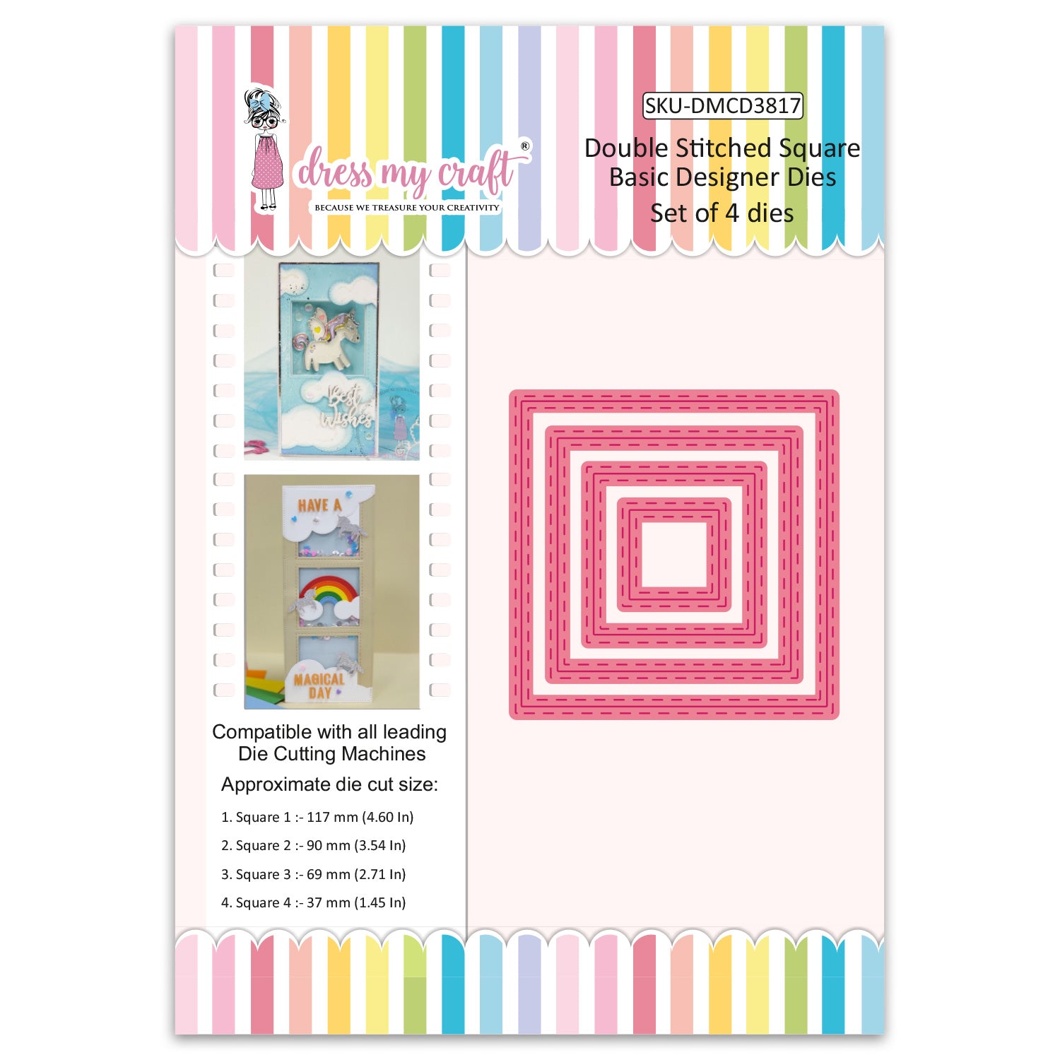 Double Stitched Square - Basic Designer Die