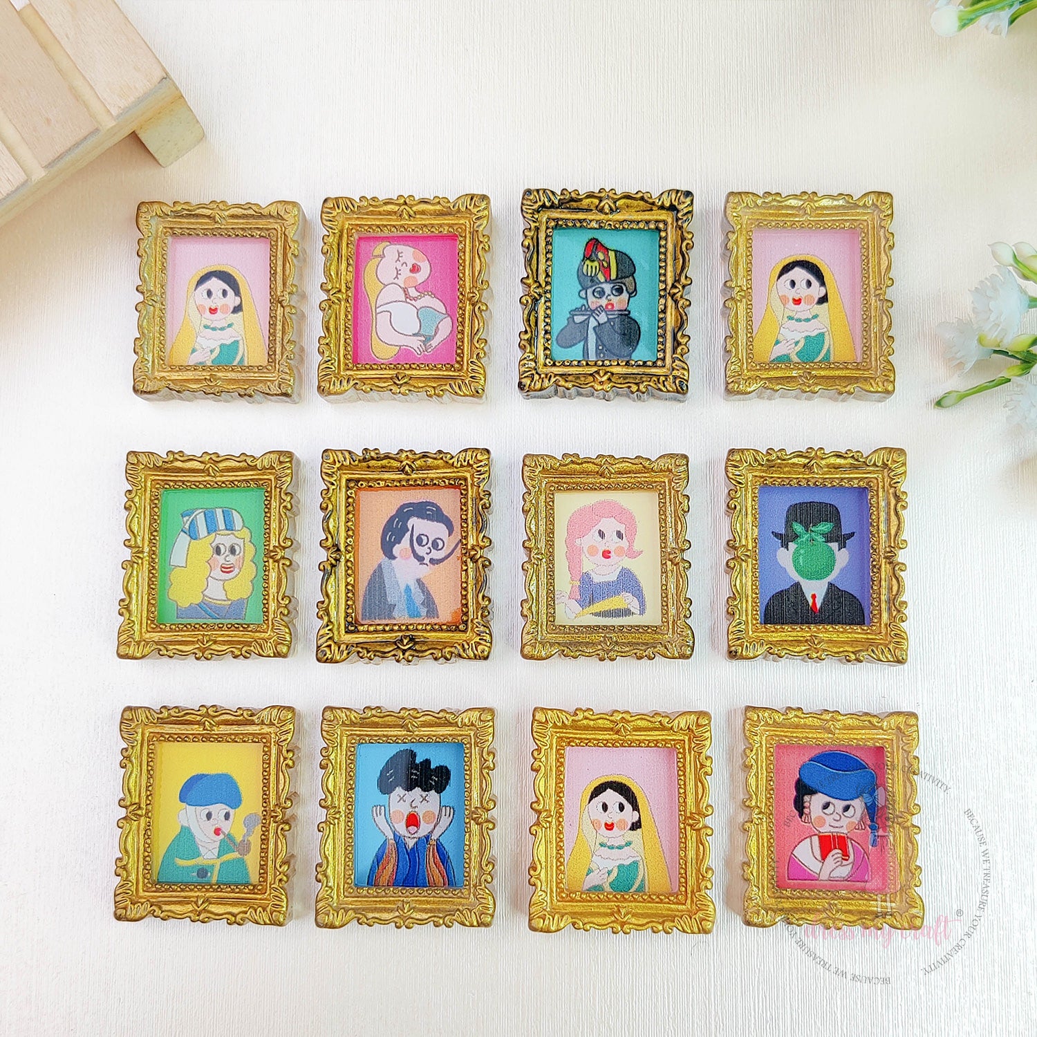 Miniature Masterpiece Painting Frames - Golden