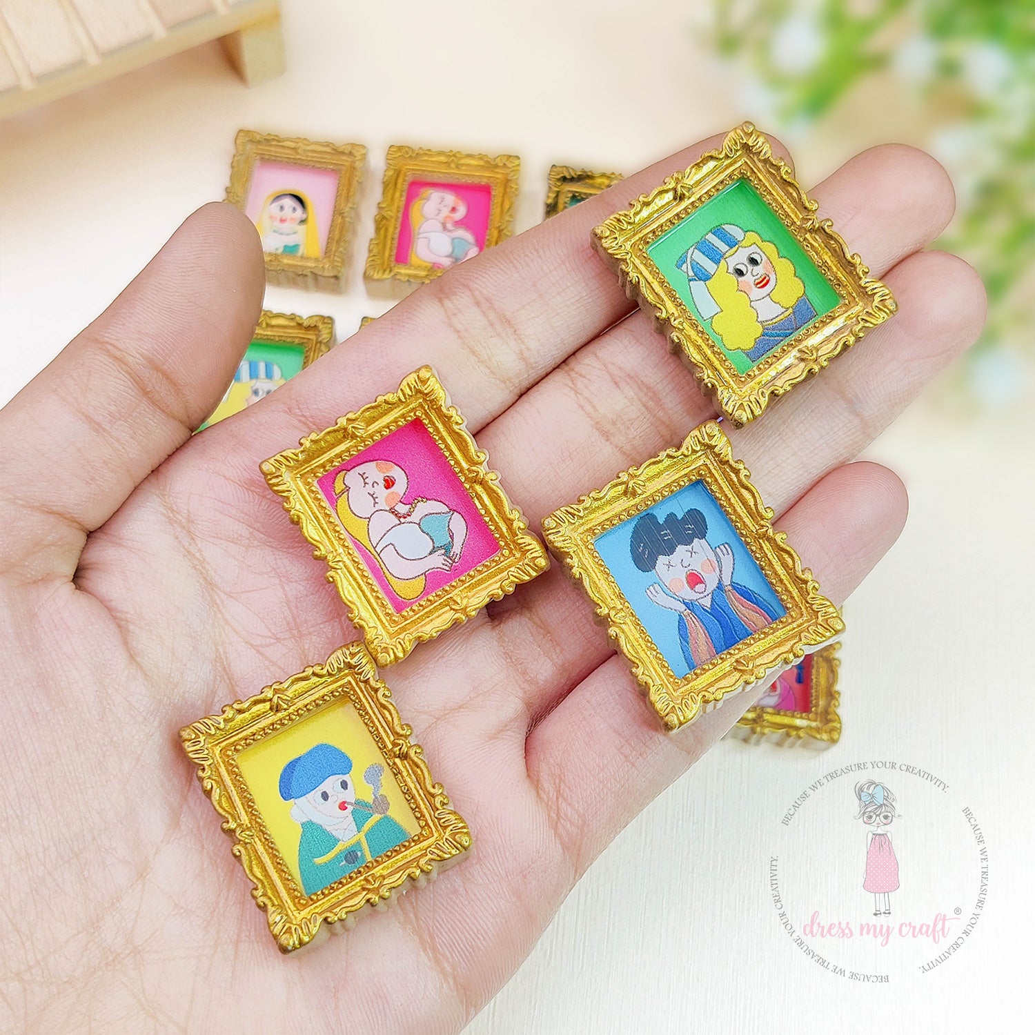 Miniature Masterpiece Painting Frames - Golden