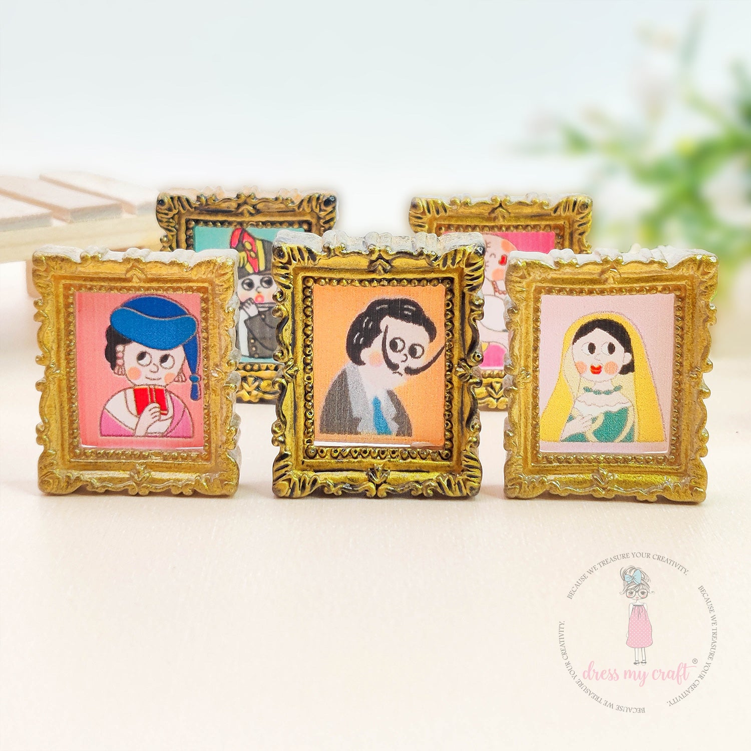 Miniature Masterpiece Painting Frames - Golden