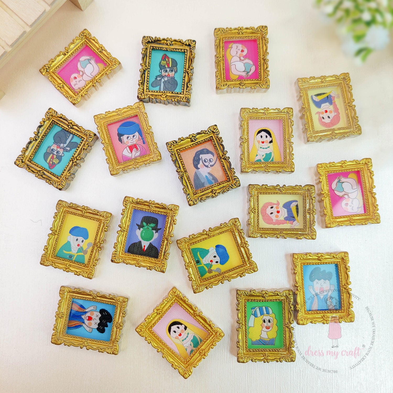 Miniature Masterpiece Painting Frames - Golden