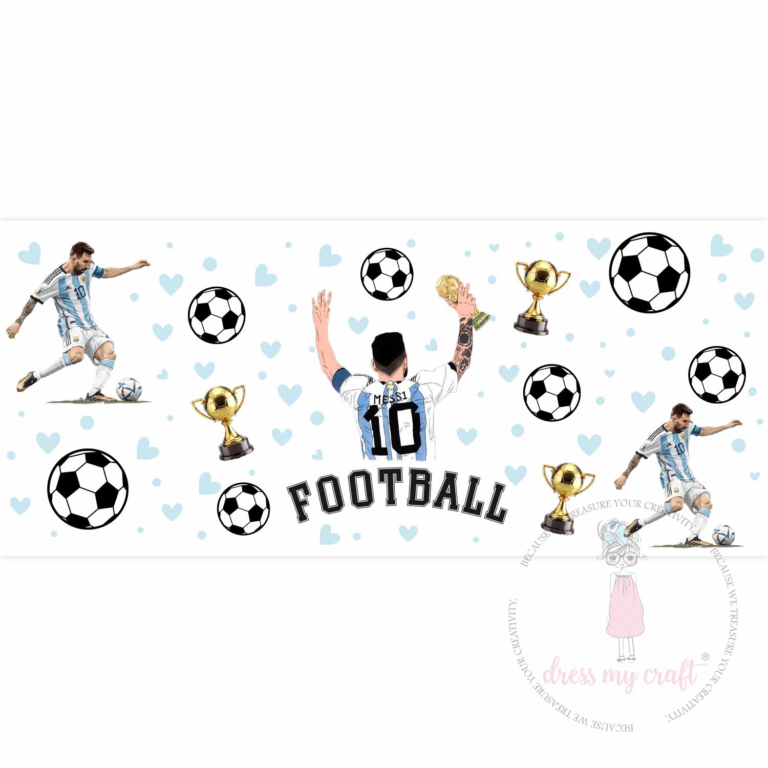 Football Love 3D Wrap-Around Sticker