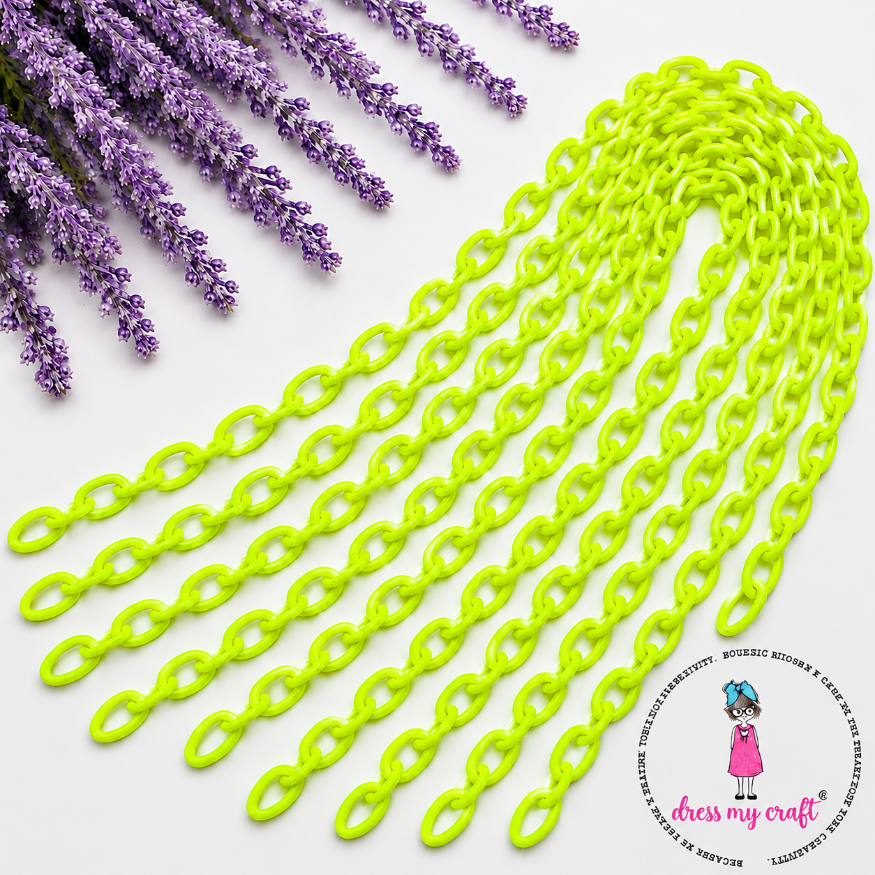 Big Loop Acrylic Chain -  Neon Green