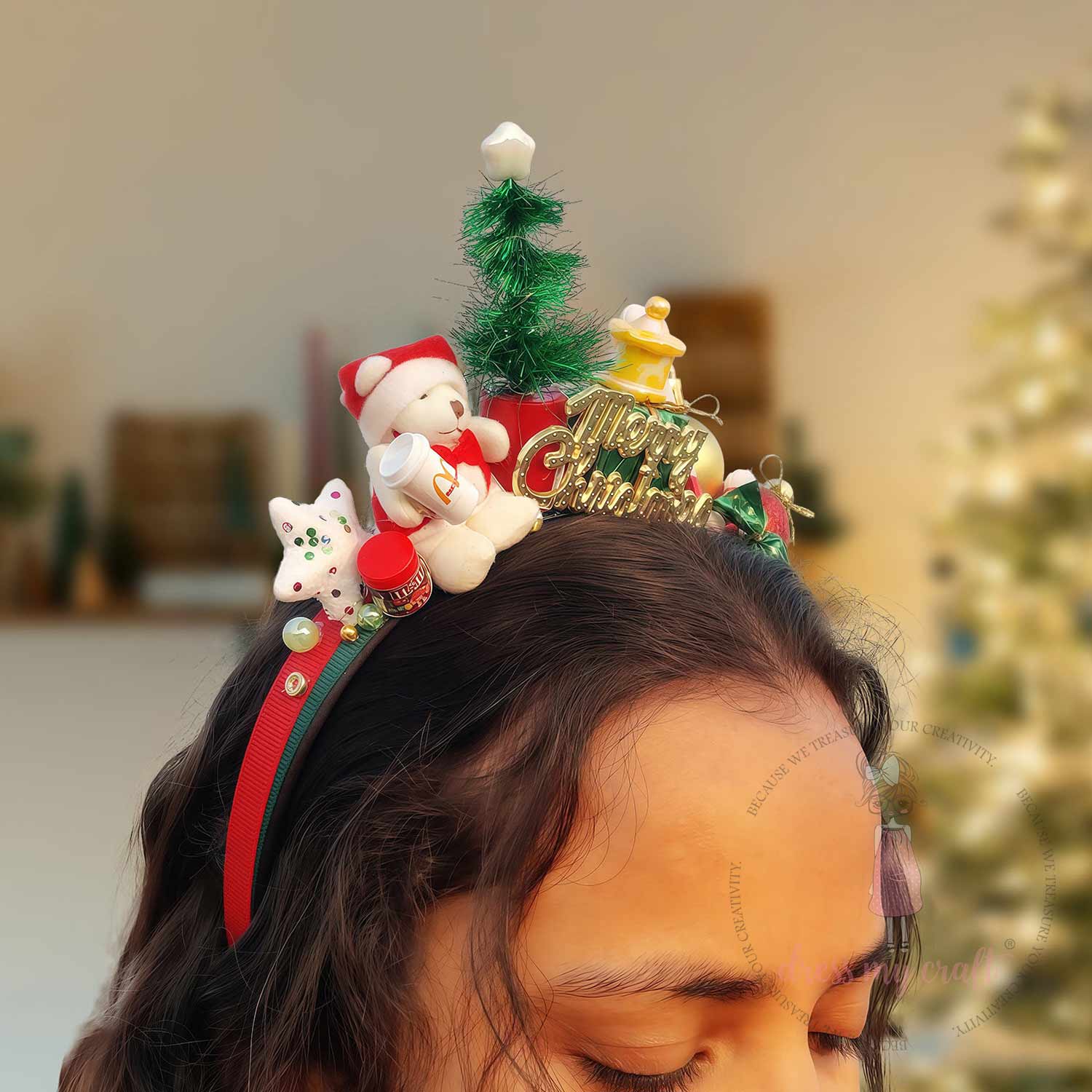 Twinkling Christmas Teddy Hairband Kit