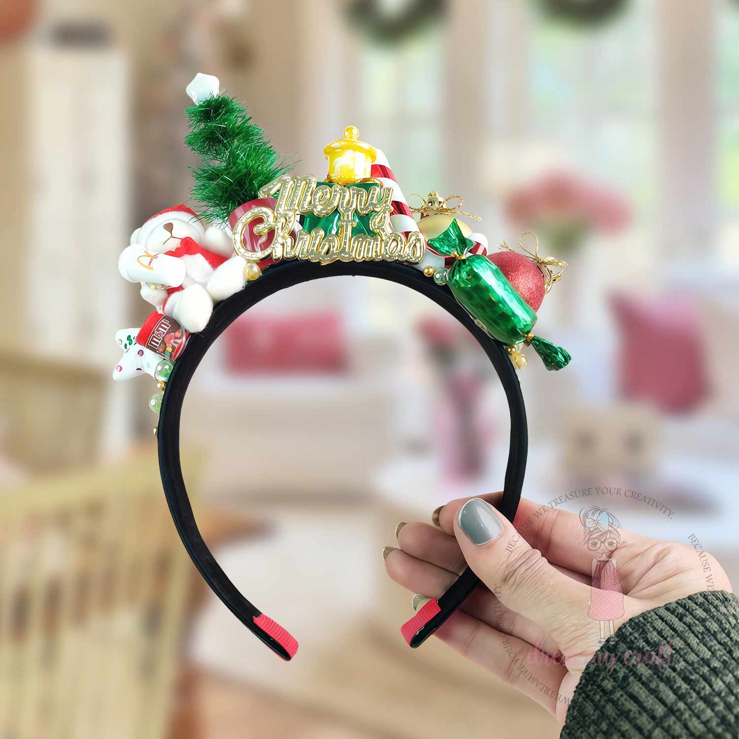 Twinkling Christmas Teddy Hairband Kit