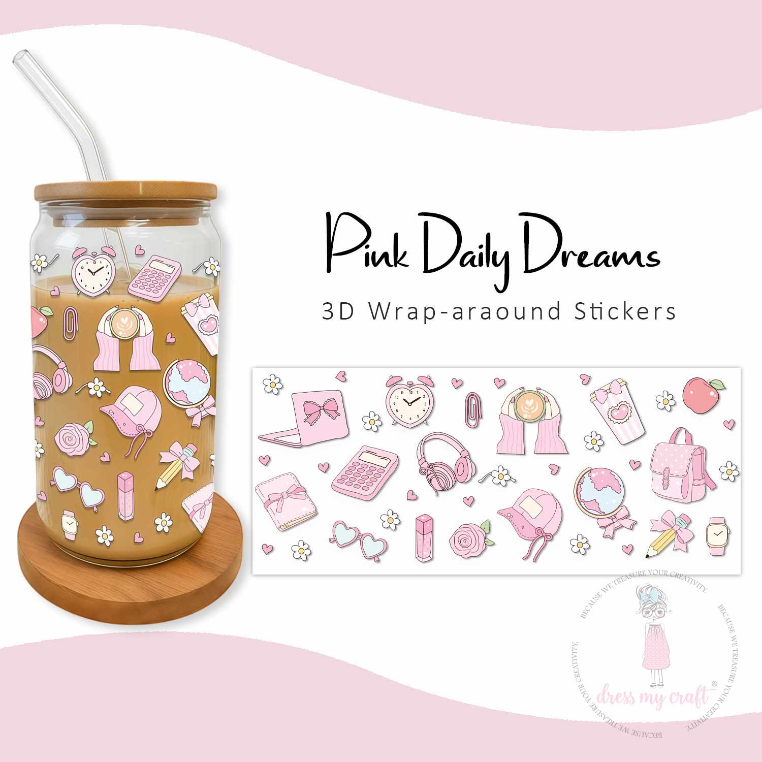 Stick N Peel Stickers- Pink Daily Dreams