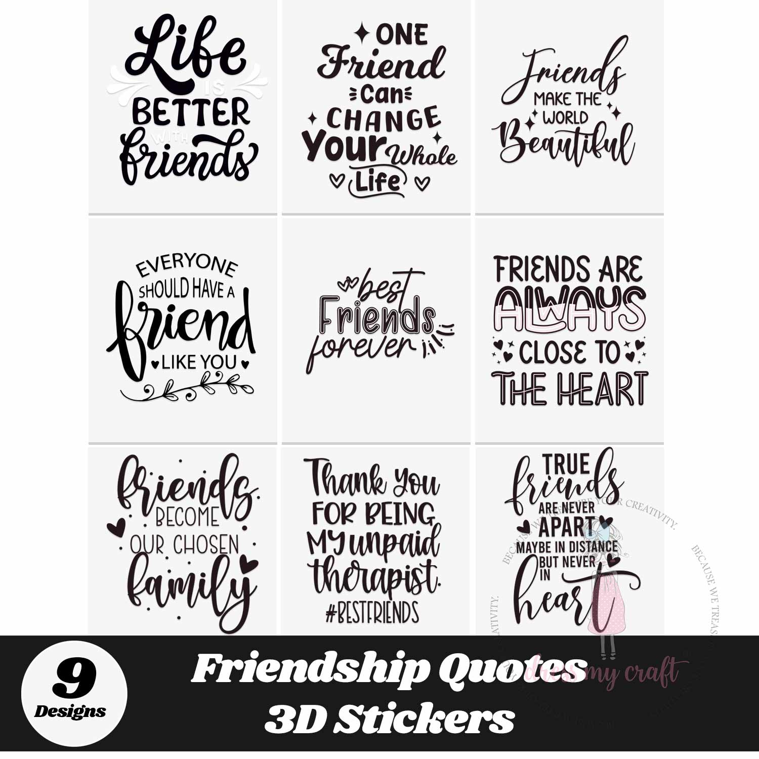Friendship Quotes 3D Sticker