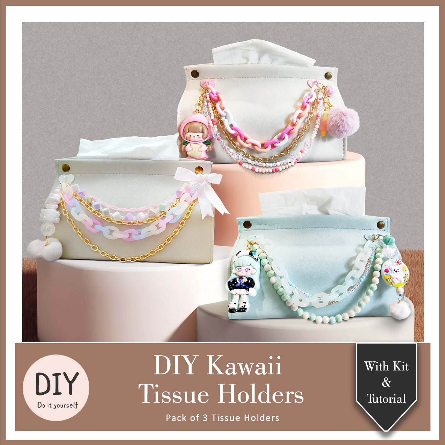 DIY Kawaii Tissue Holders Class With Kit & Tutorial