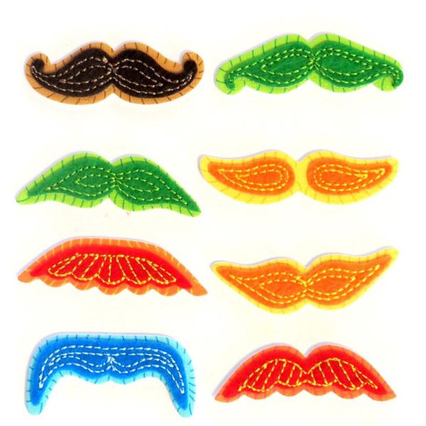 Mini Colorful Mustaches 3D Stickers