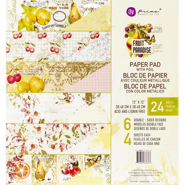 Fruit Paradise Double-Sided Paper Pad 12" x 12"