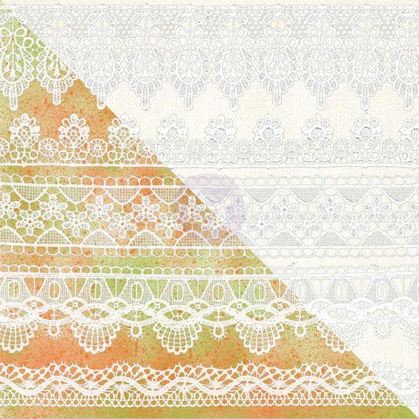 White Resist Canvas: Lace Pattern 12" x 12"