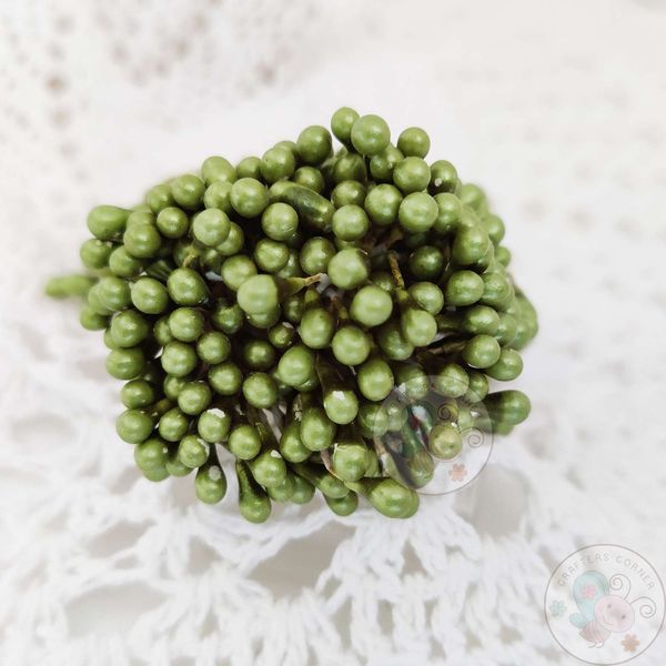 Pearl Thread Pollen - Olive Green