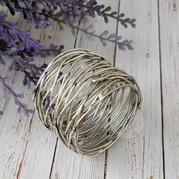 Twisted Wire Napkin Rings Silver