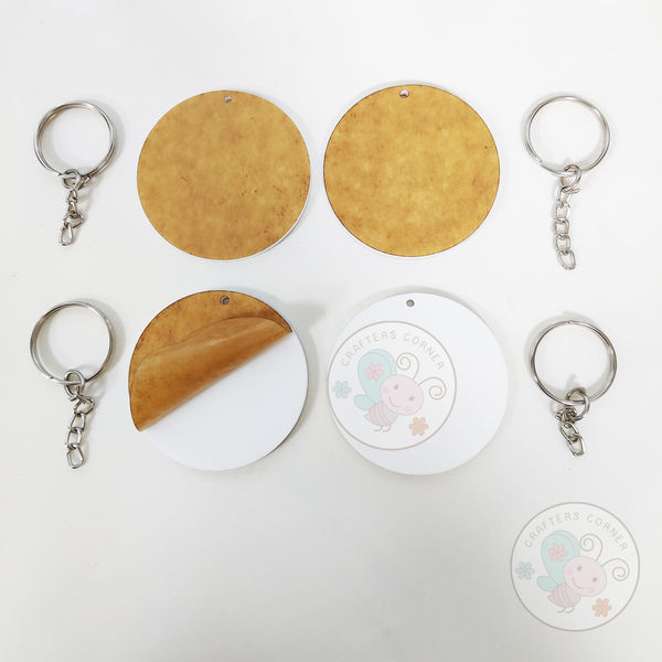 Acrylic Circle With Key Chains (Pack of 4 Sets)