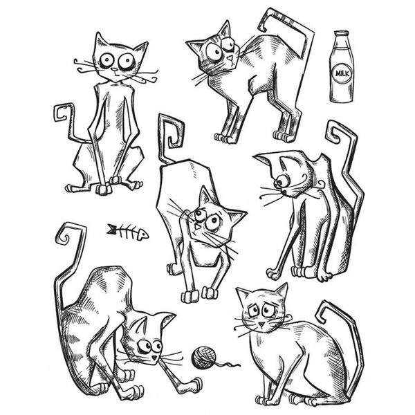 Crazy Cats - Stamps