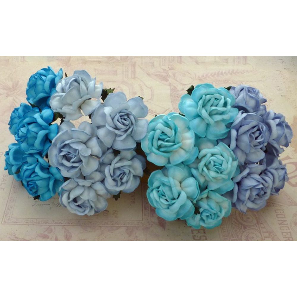 Curved Roses Combo - BLUE TONE