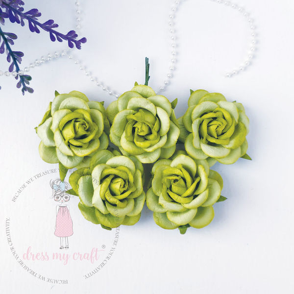 Curved Roses 45 MM - Olive Green