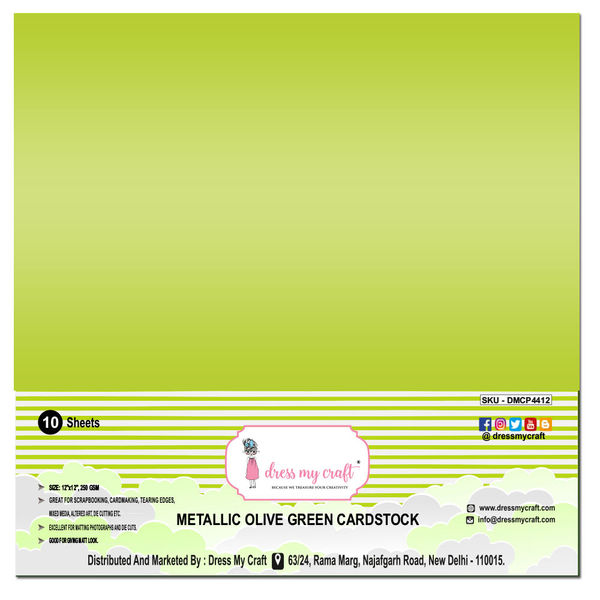 Metallic Olive Green Cardstock 12" x 12" CRAFTERS CORNER