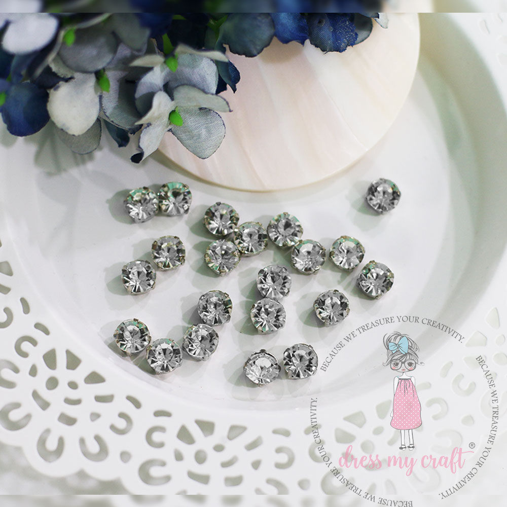 Silver Diamond Stud - 6MM