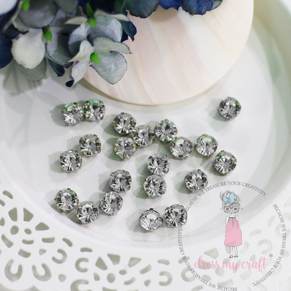Silver Diamond Stud - 7MM