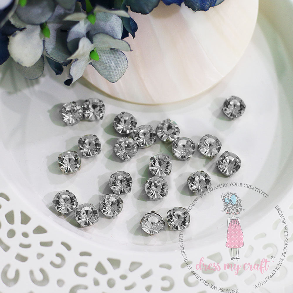 Oxidized Diamond Stud - 8MM