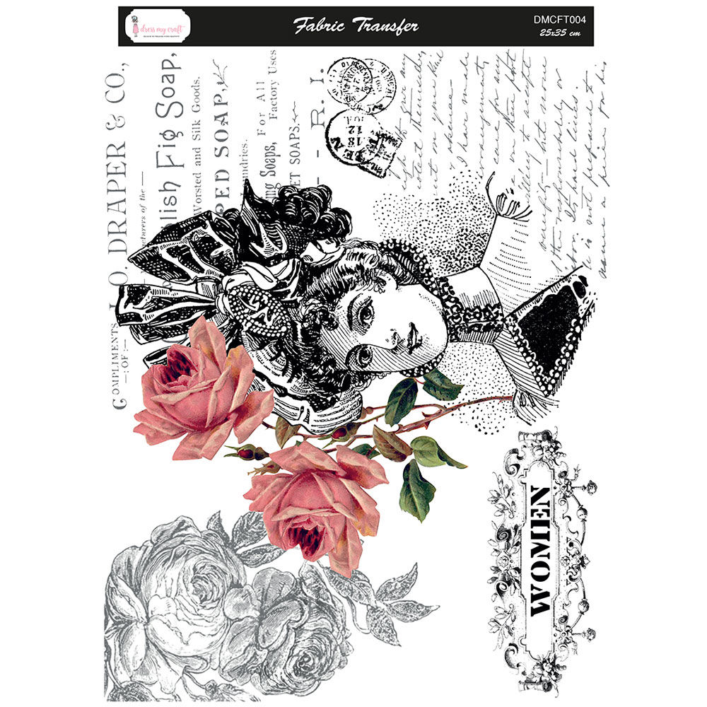 Queen with Roses - Fabric Transfer Sheet