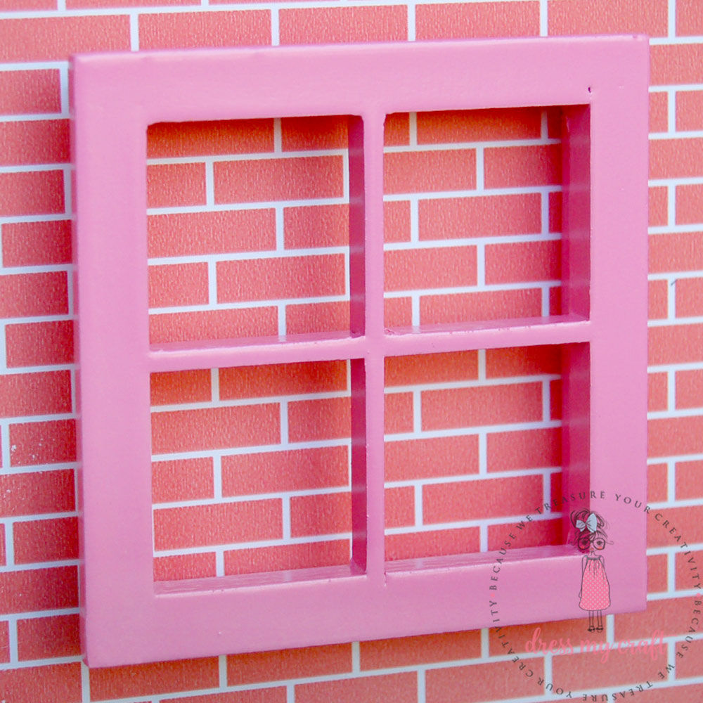 Miniature Anywhere Wooden Window - Pink