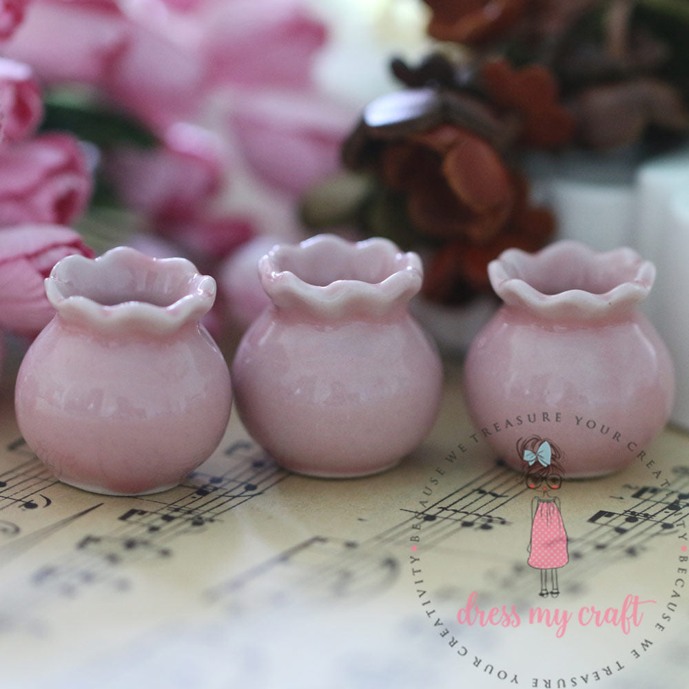 Miniature Pink Round Pot