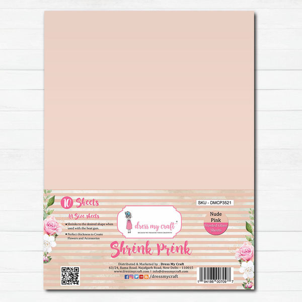 Shrink Prink - Nude Pink Frosted Glass Sheet - Pack of 10 Sheets