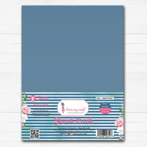 Shrink Prink - Blue Beads Frosted Glass Sheet - Pack of 10 Sheets