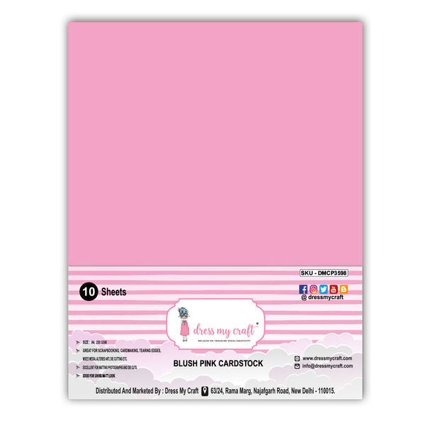 Blush Pink Cardstock - A4 - 250 gsm