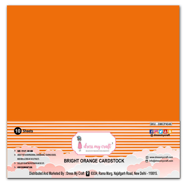 Bright Orange Cardstock 12" x 12"