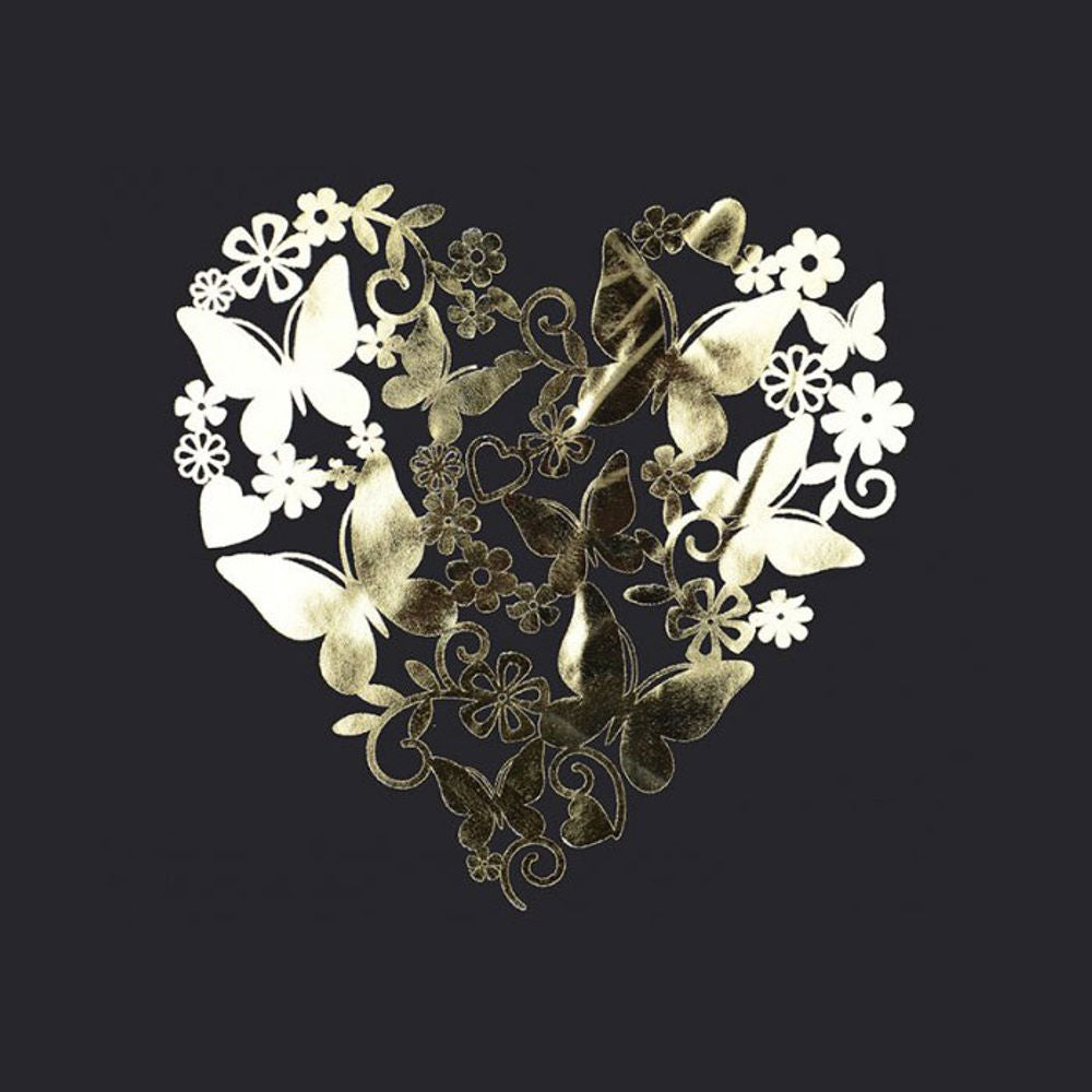 Butterfly Heart - Fabric Metal Leaf Transfer